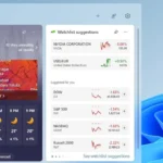 Widget thời tiết hiển thị thông tin dự báo trên Windows 11