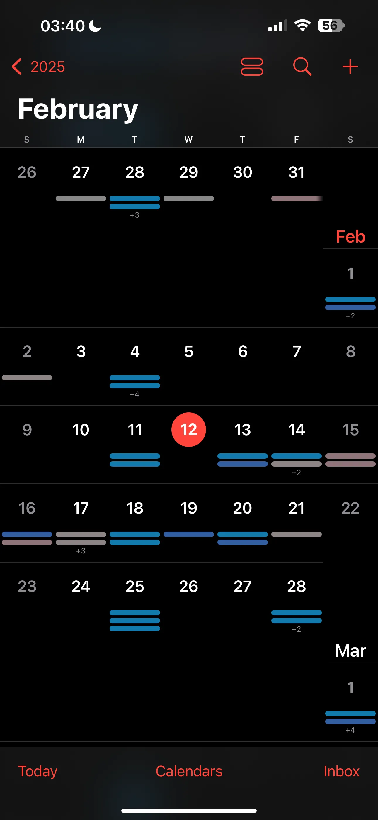 Xem lịch tháng Apple Calendar